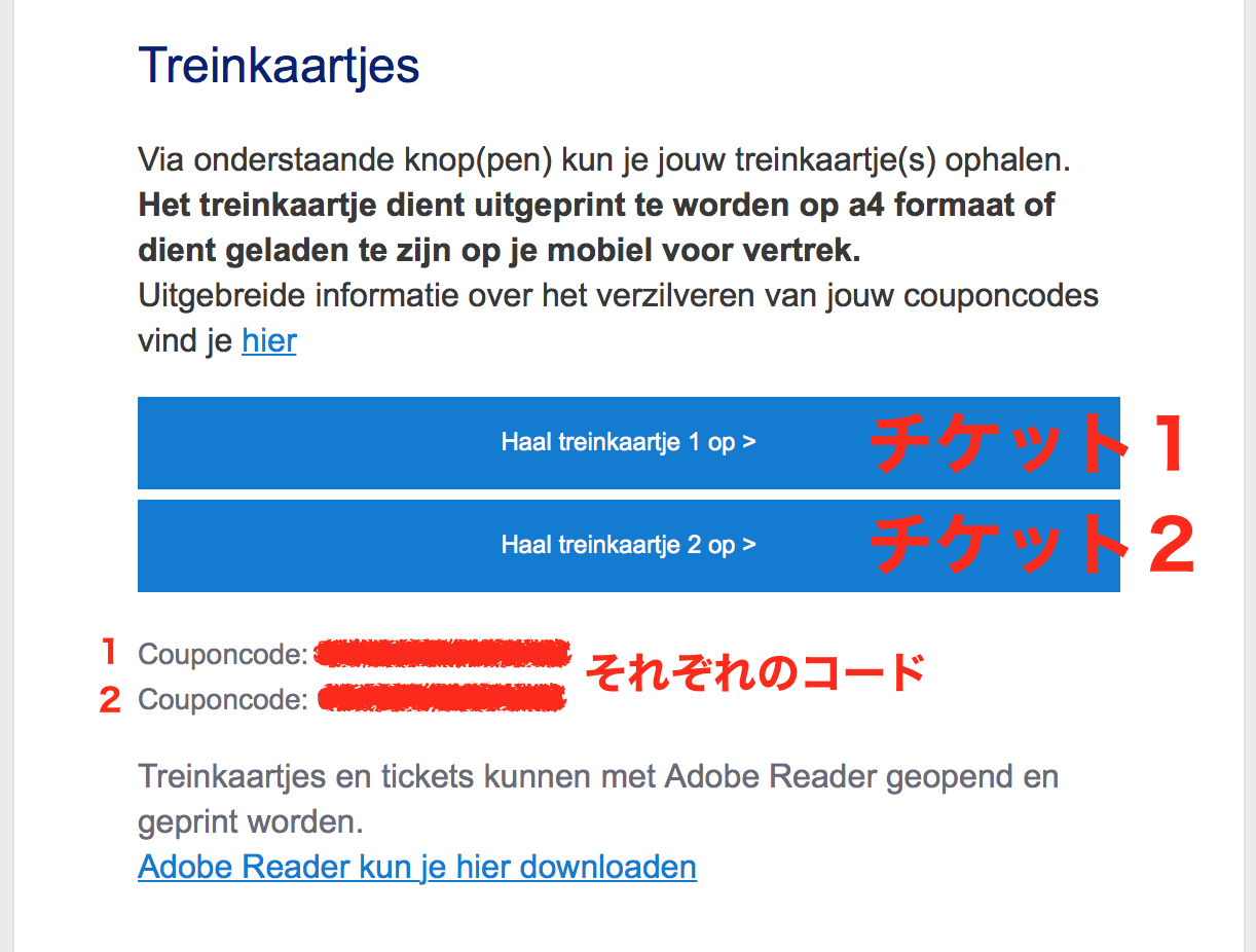 NS Trein Dagretour　オランダトレインチケット