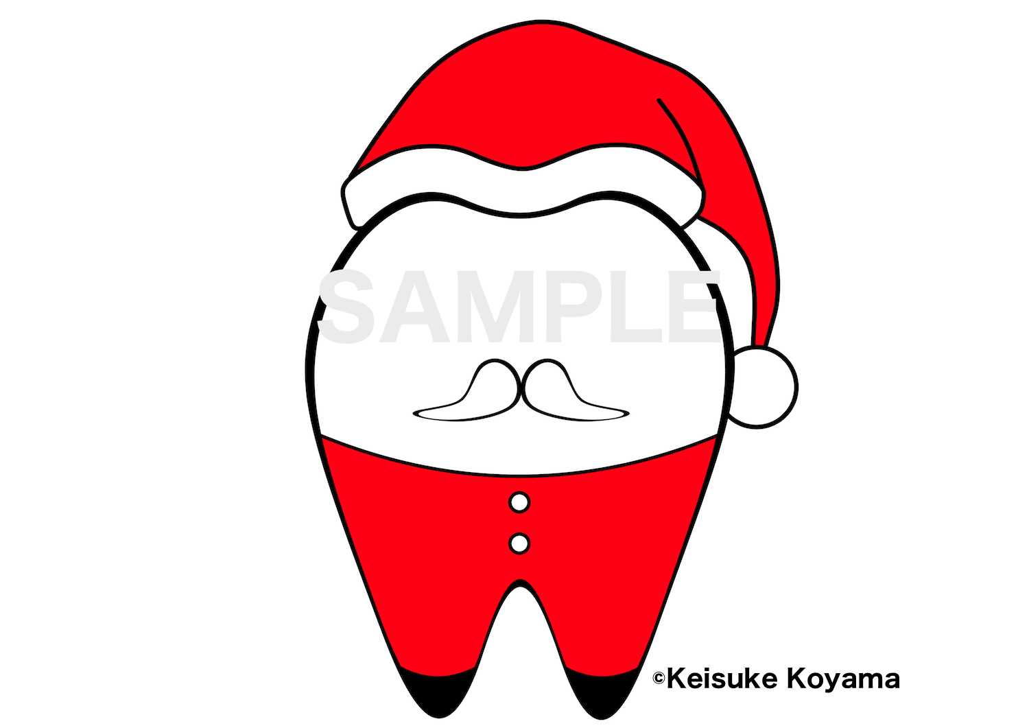 小山慶介イラスト Toothくんクリスマスバージョン